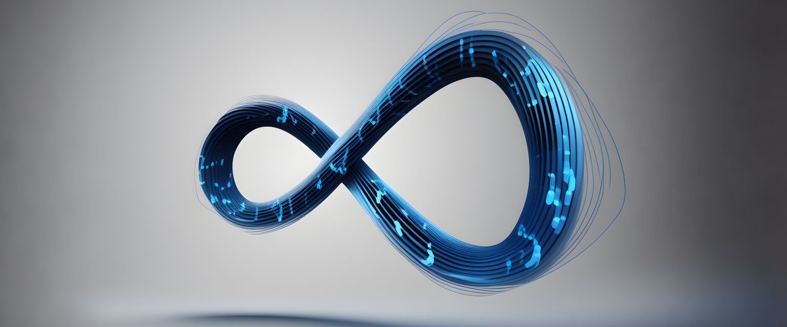 Infinity symbol with audio waves